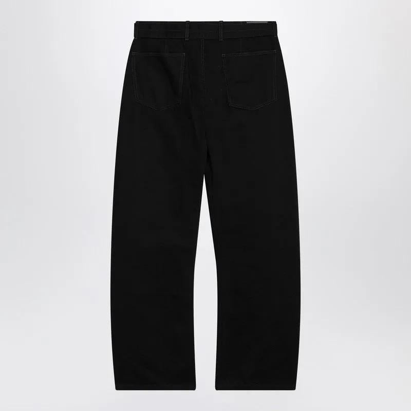 Black Cotton Trousers With Belt sold by Wanan Luxury product image thumbnail 2