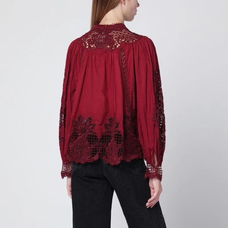 Berry Garden Blouse In Guipure Lace sold by Wanan Luxury product image thumbnail 2