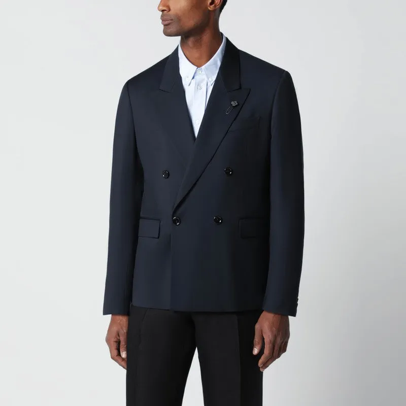 Blue Double-Breasted Wool Jacket sold by Wanan Luxury