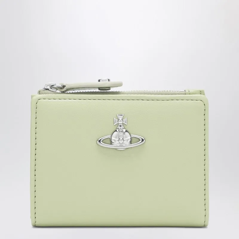 Wallet With Orb Logo In Pastel Green made by Vivienne Westwood