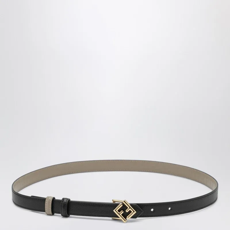 Ff Diamonds Reversible Belt Black/Taupe made by Fendi