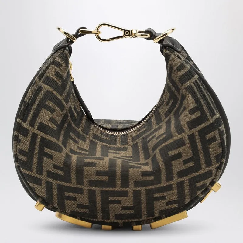 Fendigraphy Mini Bag In Brown Ff Jacquard Fabric sold by Wanan Luxury
