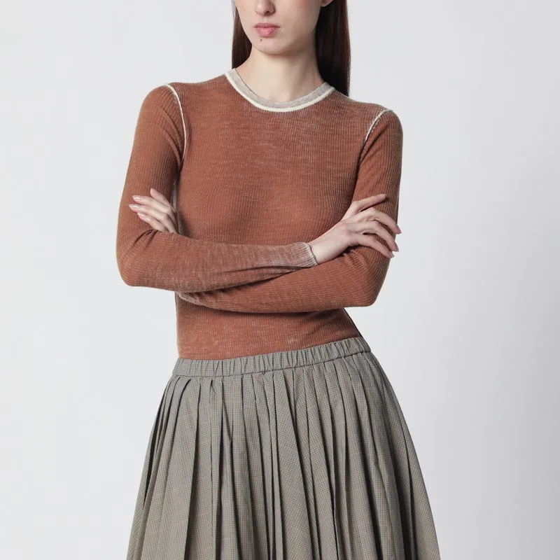 Ribbed Desert-Colored Vintage-Effect Knit made by 6397