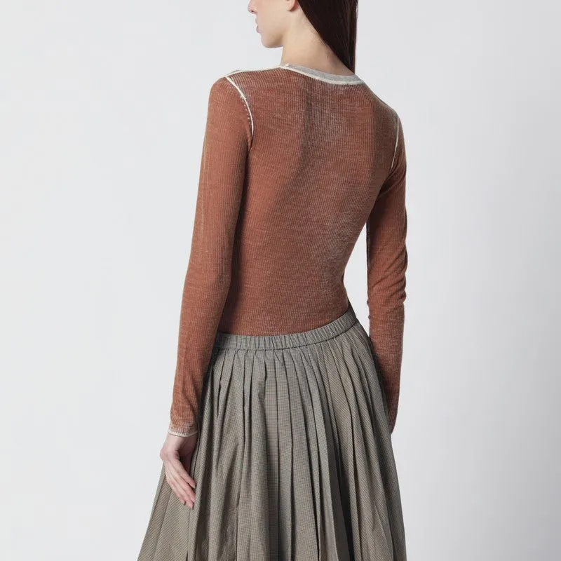 Ribbed Desert-Colored Vintage-Effect Knit sold by Wanan Luxury product image thumbnail 2