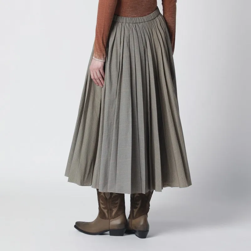 Checked Pleated Midi Skirt sold by Wanan Luxury product image thumbnail 2
