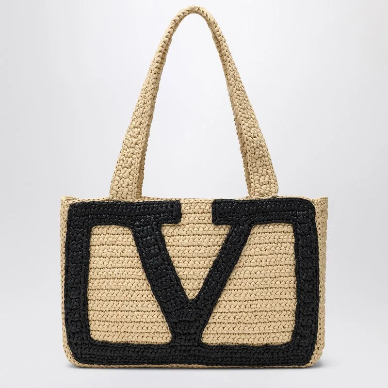 Viva Superstar Crochet Medium Natural/Black Bag sold by Wanan Luxury