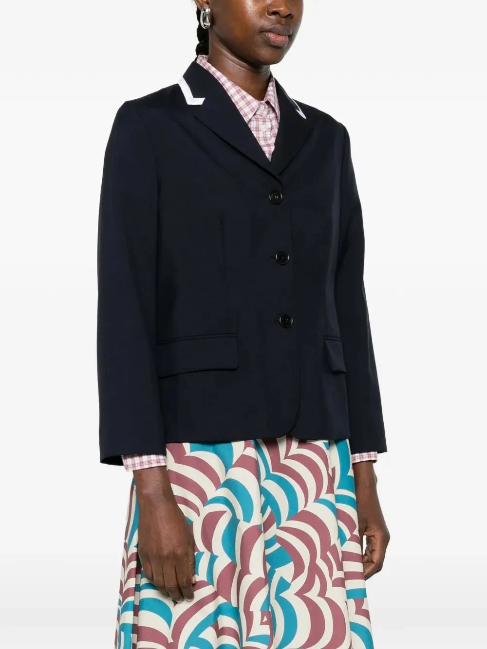 Contrast-Trim Blazer sold by Wanan Luxury product image thumbnail 4