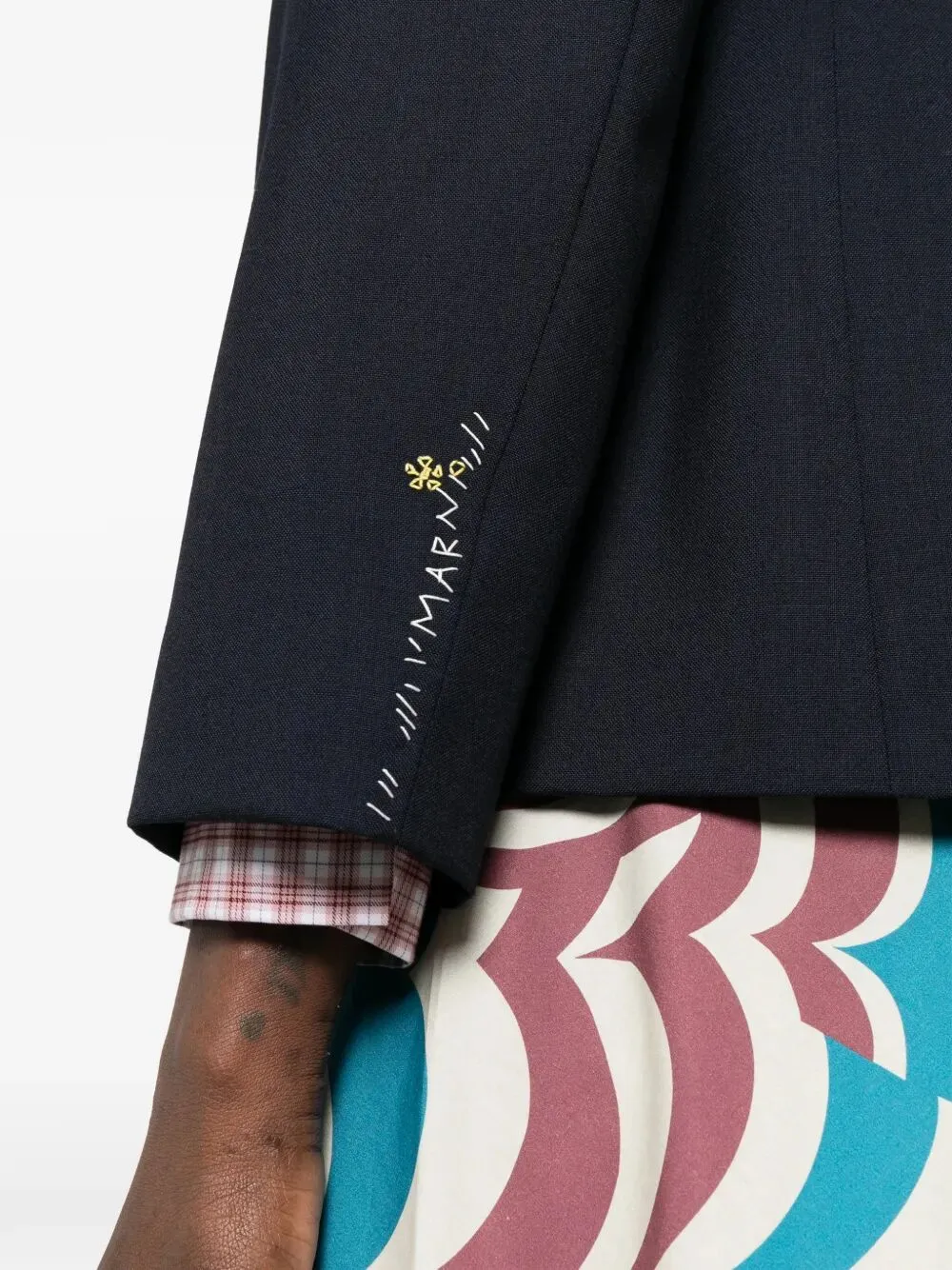 Contrast-Trim Blazer sold by Wanan Luxury product image thumbnail 5