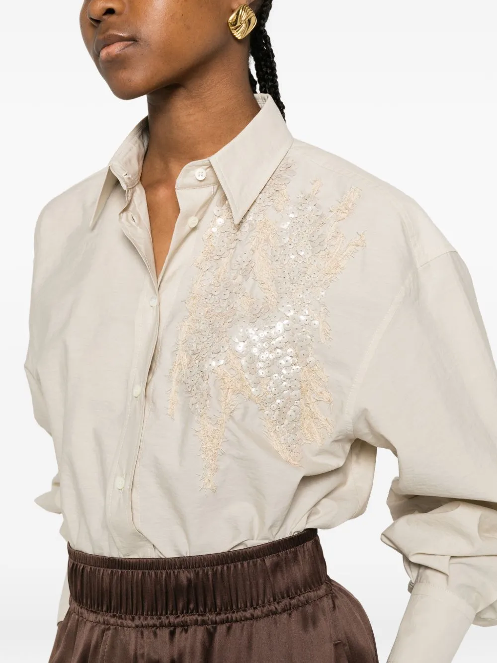 Embroidered Cotton Shirt sold by Wanan Luxury product image thumbnail 5