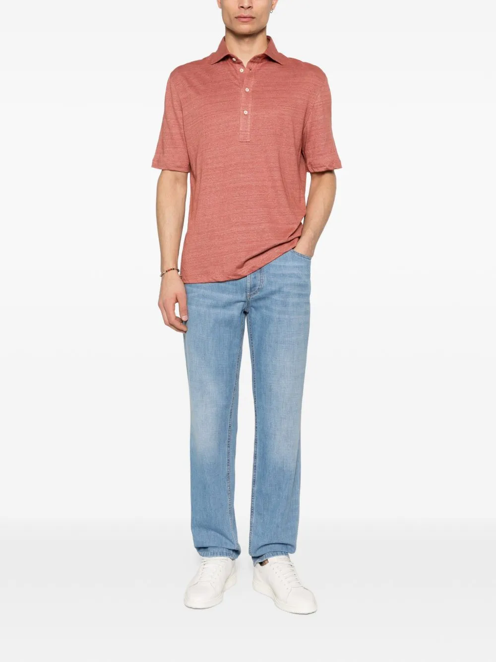 Linen And Cotton Polo Shirt sold by Wanan Luxury product image thumbnail 4