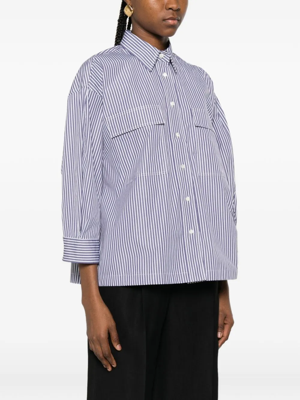 Striped Cotton Shirt sold by Wanan Luxury product image thumbnail 4