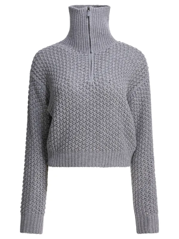 Wool Blend Half-Zip Sweater Knitwear Grey sold by Wanan Luxury