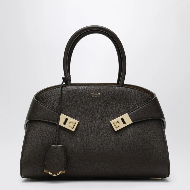 Hug M Handbag In Brown/Ochre Leather sold by Wanan Luxury