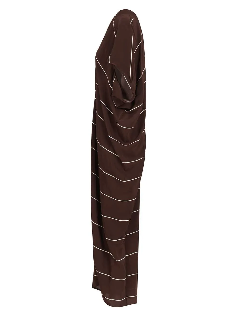 Orta Silk Caftan Dress - Mocha Stripe Swimwear Brown sold by Wanan Luxury product image thumbnail 3