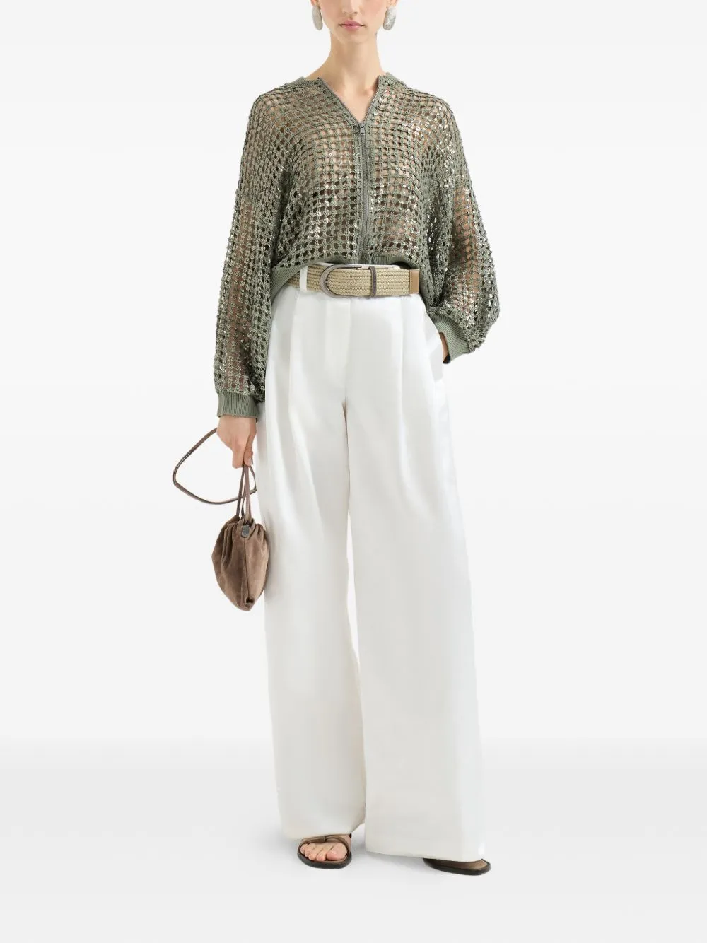 Silk And Linen Blend Cardigan sold by Wanan Luxury product image thumbnail 3