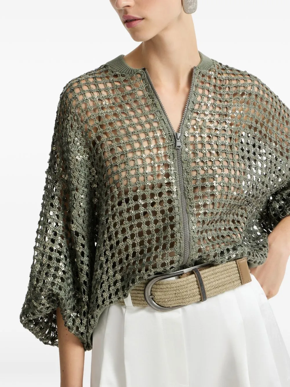 Silk And Linen Blend Cardigan sold by Wanan Luxury product image thumbnail 4