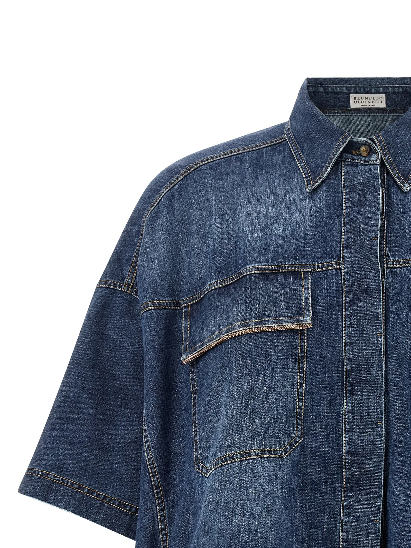 Shiny Pockets Shirt And Blouse Blue sold by Wanan Luxury product image thumbnail 3