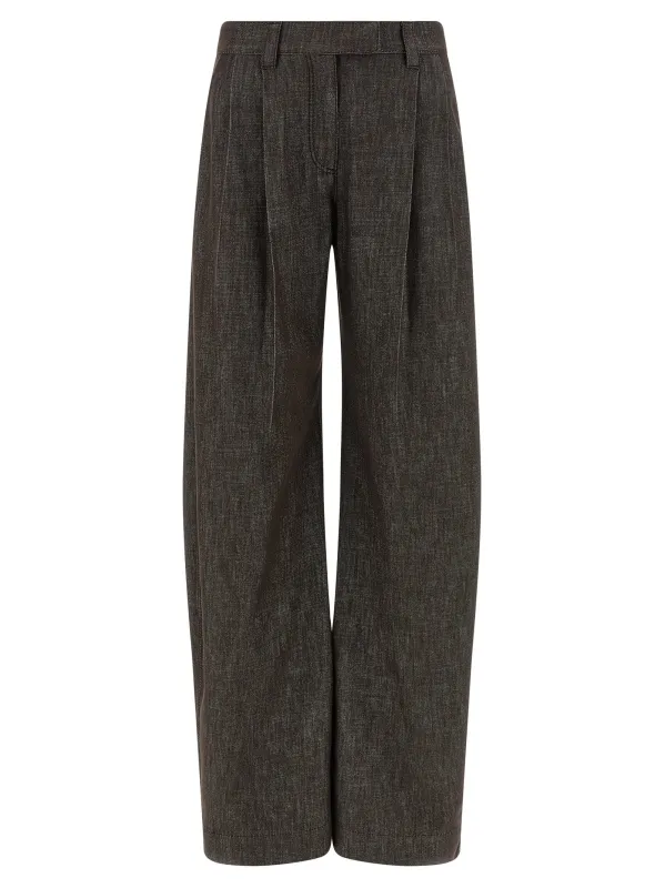 Loose Curved Jeans Brown sold by Wanan Luxury