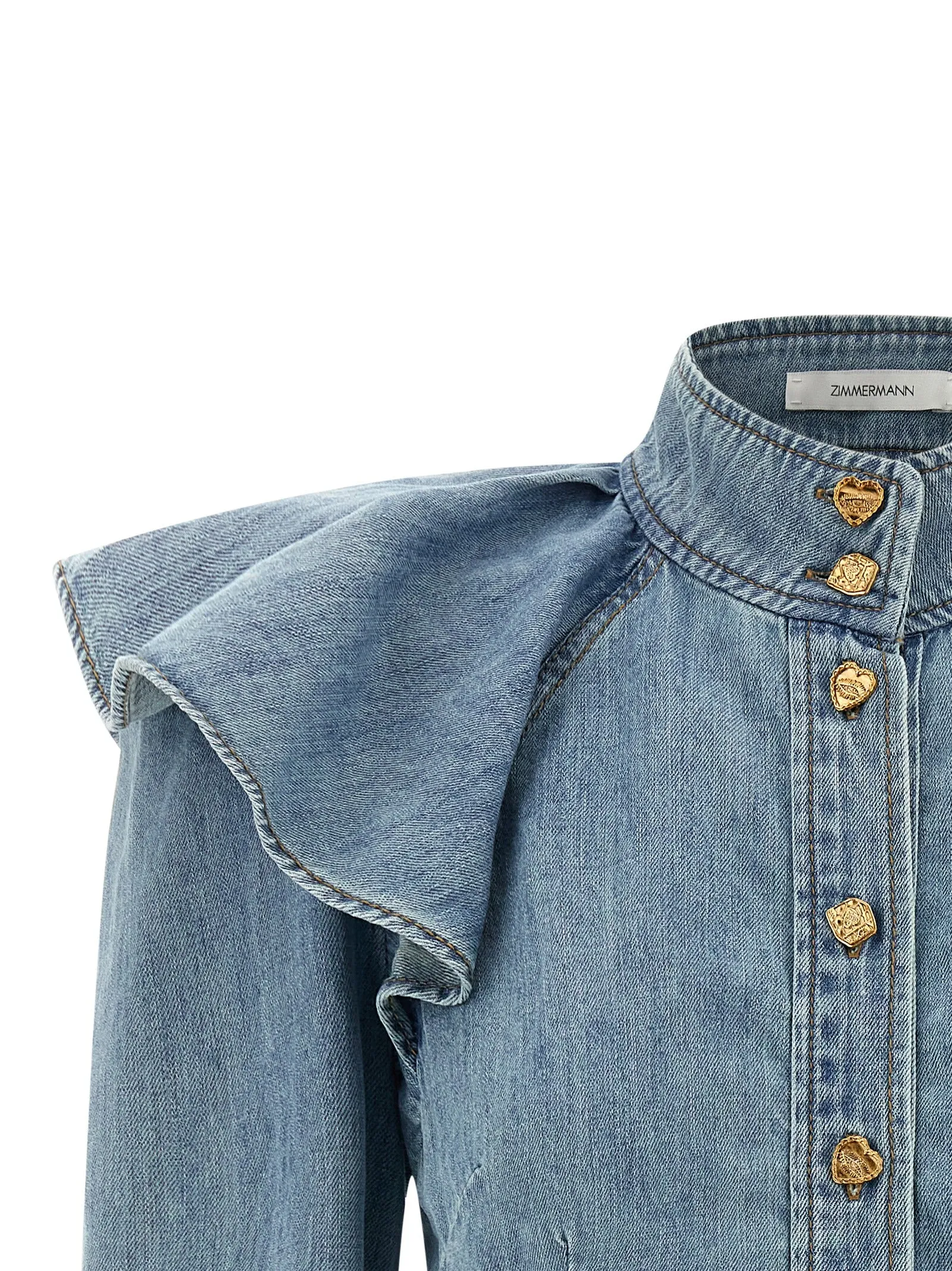 Crush Denim Shirt And Blouse Blue sold by Wanan Luxury product image thumbnail 3