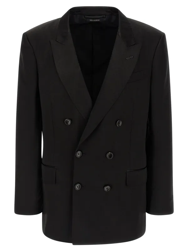 Tone-On-Tone Polka Dot Blazer Black made by Tom Ford