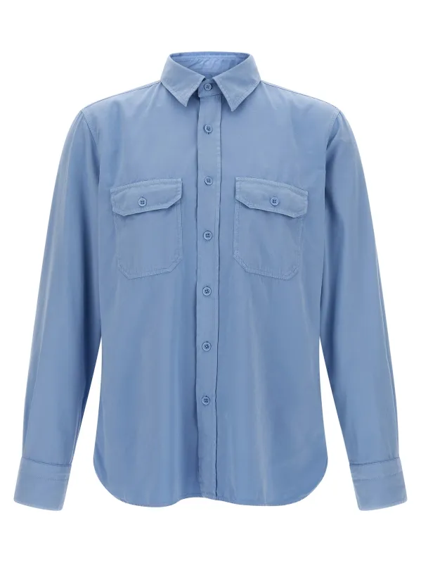 Faille Shirt Shirt And Blouse Light Blue sold by Wanan Luxury
