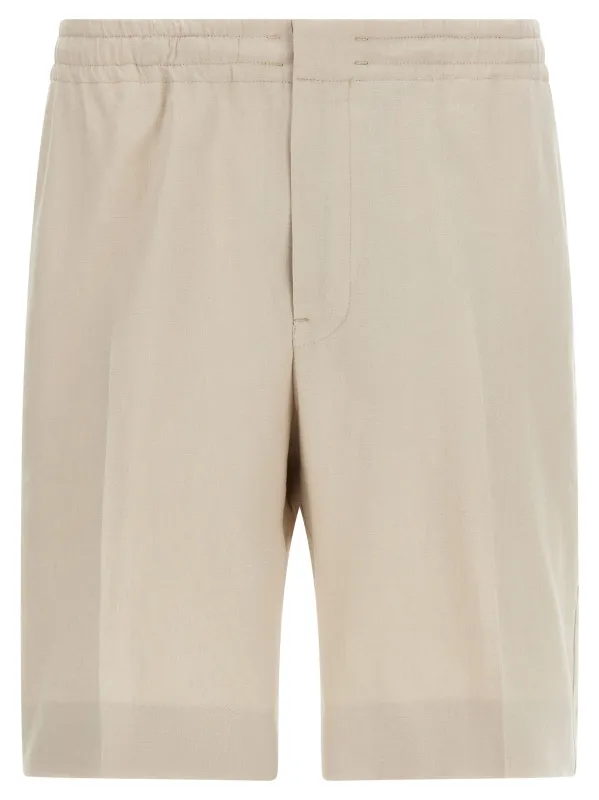Linen Bermuda Shorts Bermuda And Short Beige made by Ermenegildo Zegna