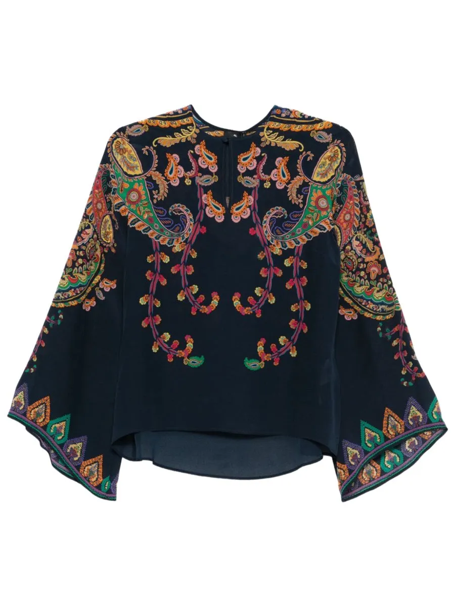 Floral Paisley Print Blouse sold by Wanan Luxury