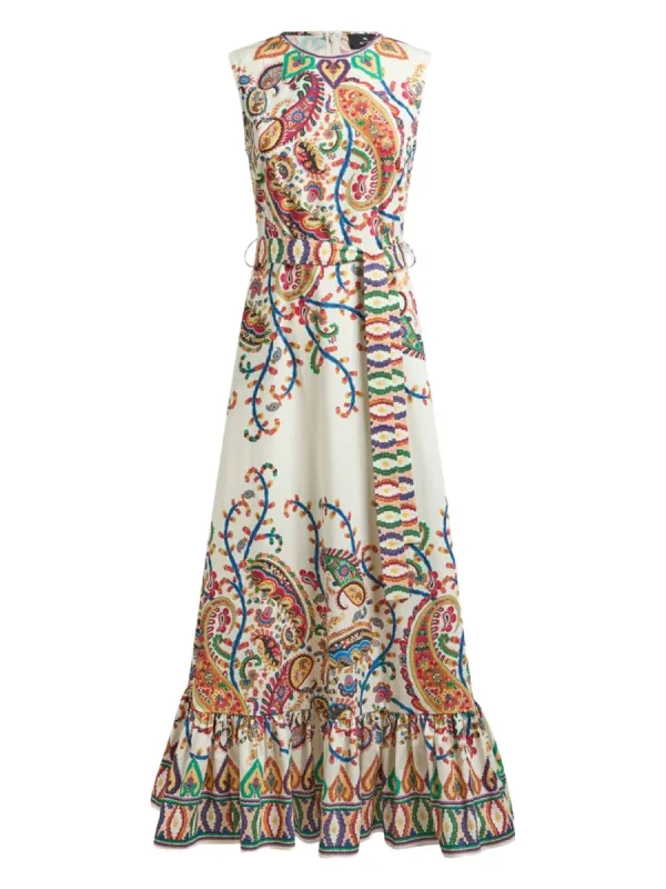 Long Dress With Floral Paisley Print made by Etro
