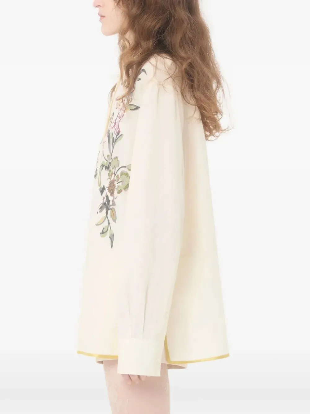 Floral Thread Embroidery Linen Shirt sold by Wanan Luxury product image thumbnail 3