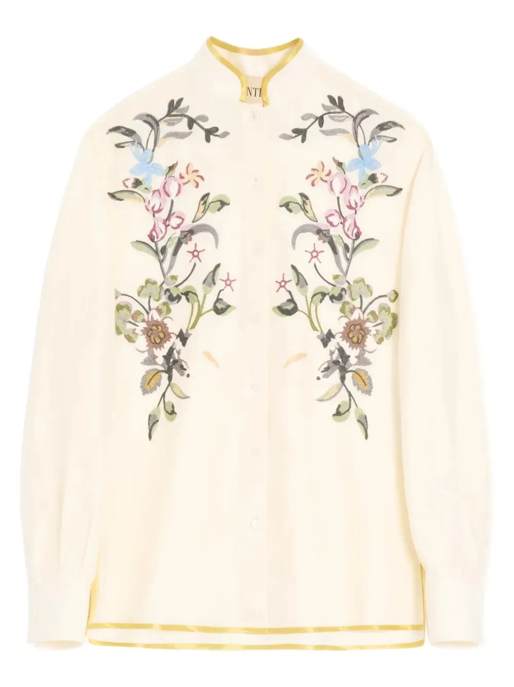 Floral Thread Embroidery Linen Shirt sold by Wanan Luxury