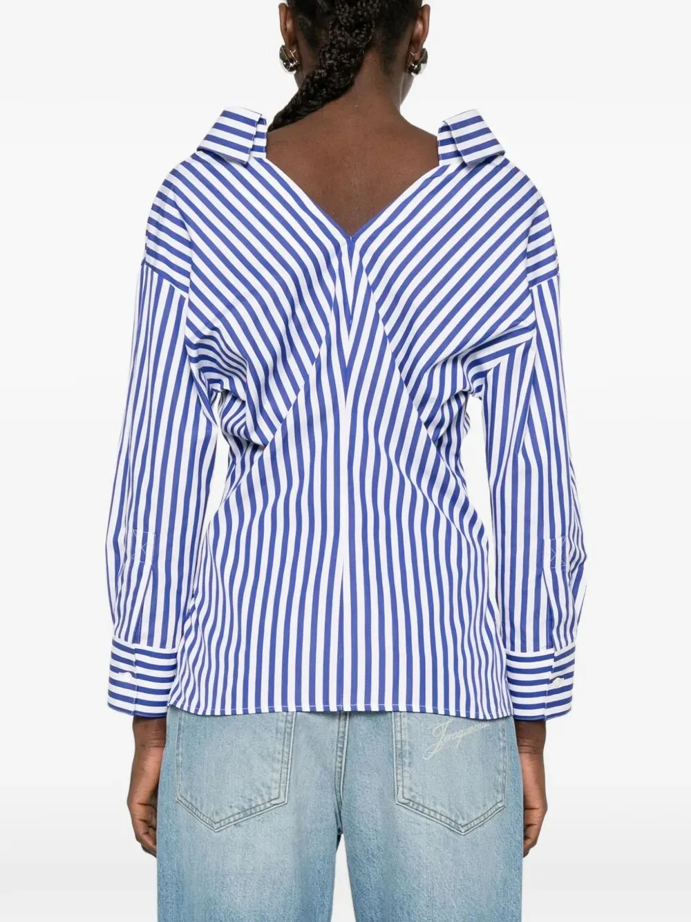 Slashed Striped Poplin Shirt sold by Wanan Luxury product image thumbnail 3