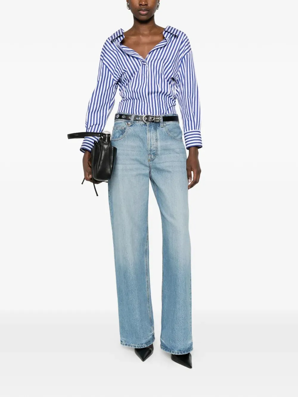 Slashed Striped Poplin Shirt sold by Wanan Luxury product image thumbnail 4