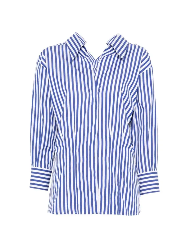 Slashed Striped Poplin Shirt sold by Wanan Luxury