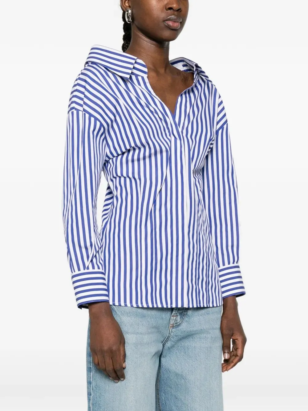 Slashed Striped Poplin Shirt sold by Wanan Luxury product image thumbnail 2