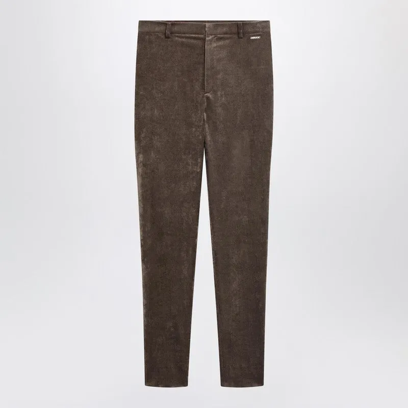 Brown Stretch Velvet Leggings sold by Wanan Luxury