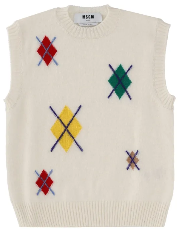 "Argyle Multicolor" Pattern Vest sold by Wanan Luxury