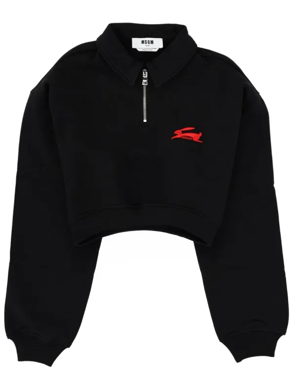 "Follow The Rabbit" Collared Sweatshirt made by MSGM