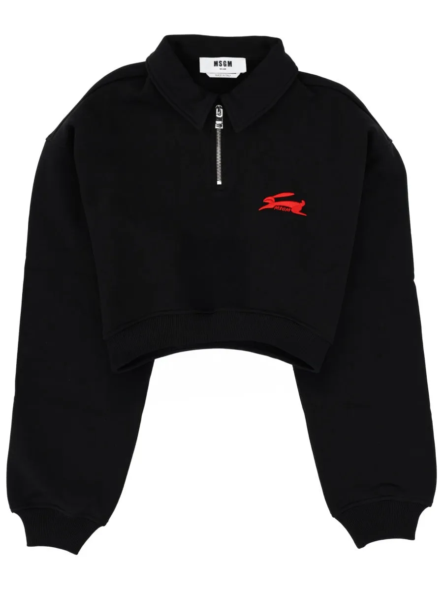 "Follow The Rabbit" Collared Sweatshirt sold by Wanan Luxury