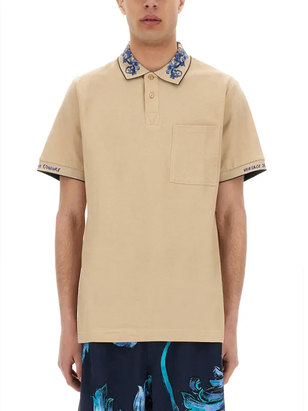 Polo Shirt With Baroque Outline Collar sold by Wanan Luxury