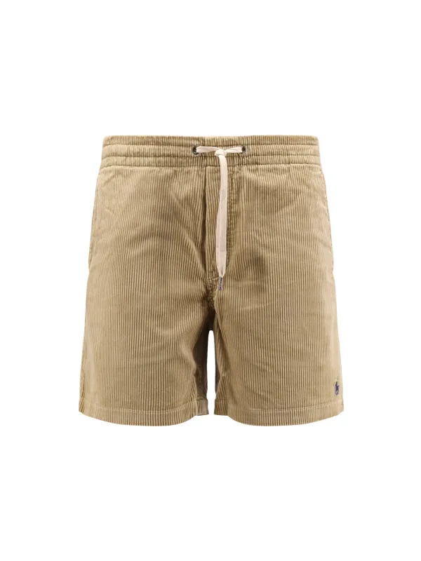 Corduroy Bermuda Shorts With Logo Embroidery sold by Wanan Luxury