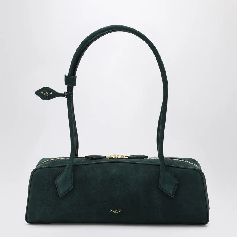 Le Teckel Medium Bag In Green Nubuck Leather sold by Wanan Luxury