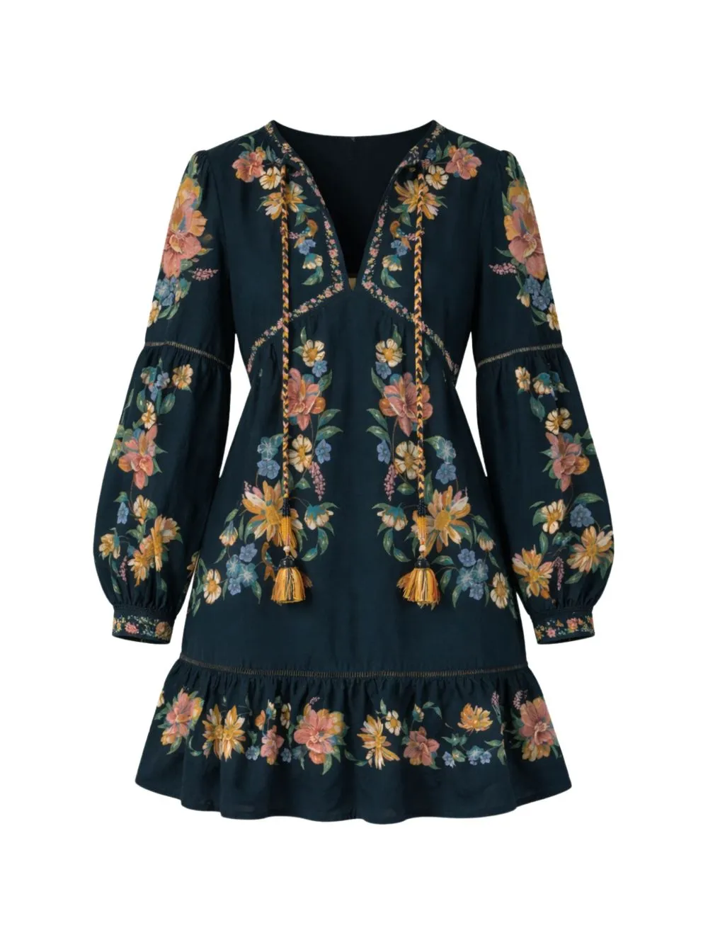 Dresses Floral Dark Blue sold by Wanan Luxury