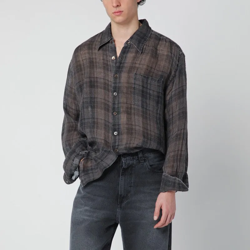 Linen Check Shirt sold by Wanan Luxury