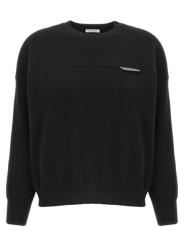 Monile Crop Sweater Sweaters And Cardigans Black sold by Wanan Luxury