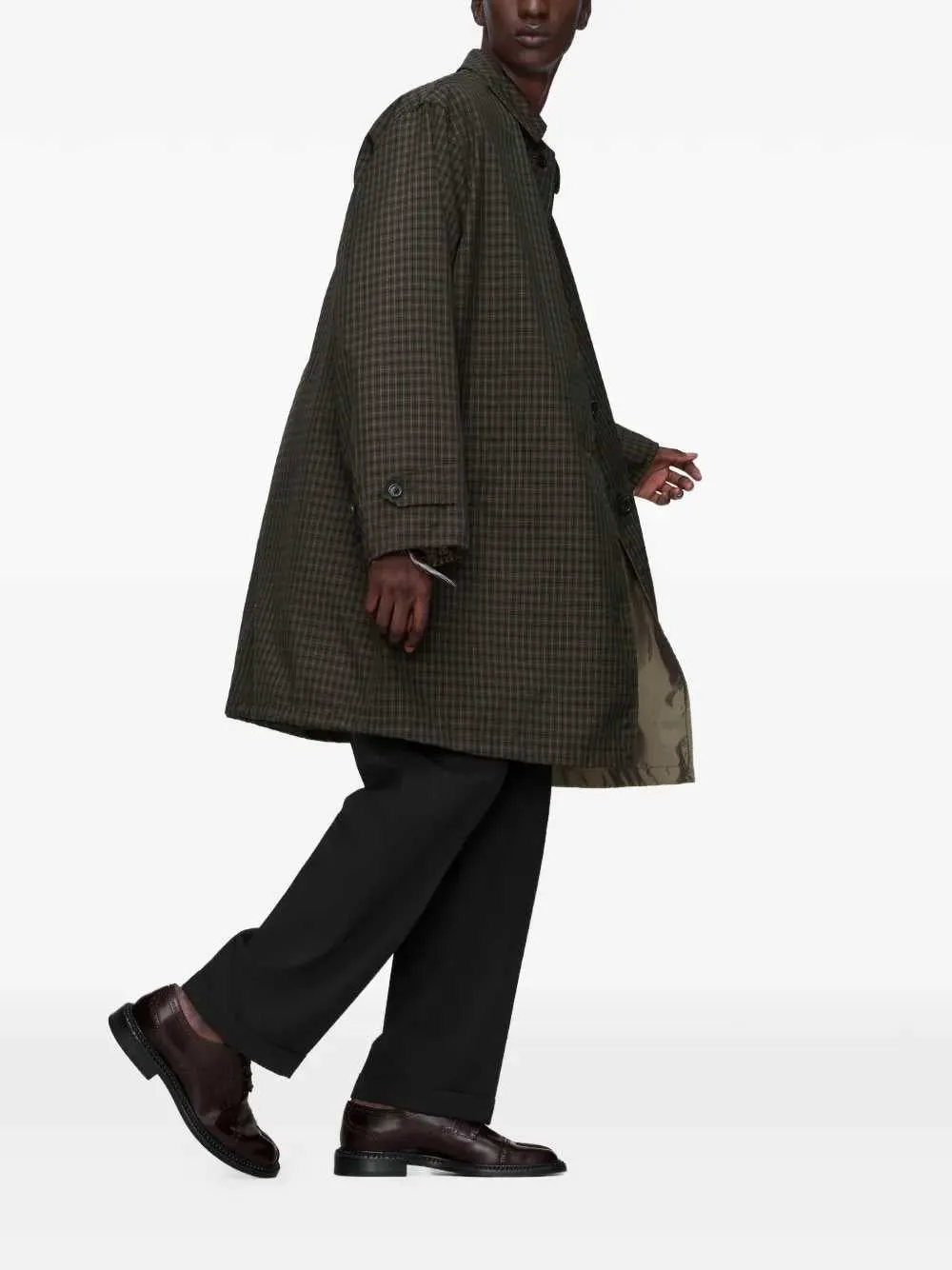 Buttoned Plaid Trench Coat sold by Wanan Luxury product image thumbnail 3