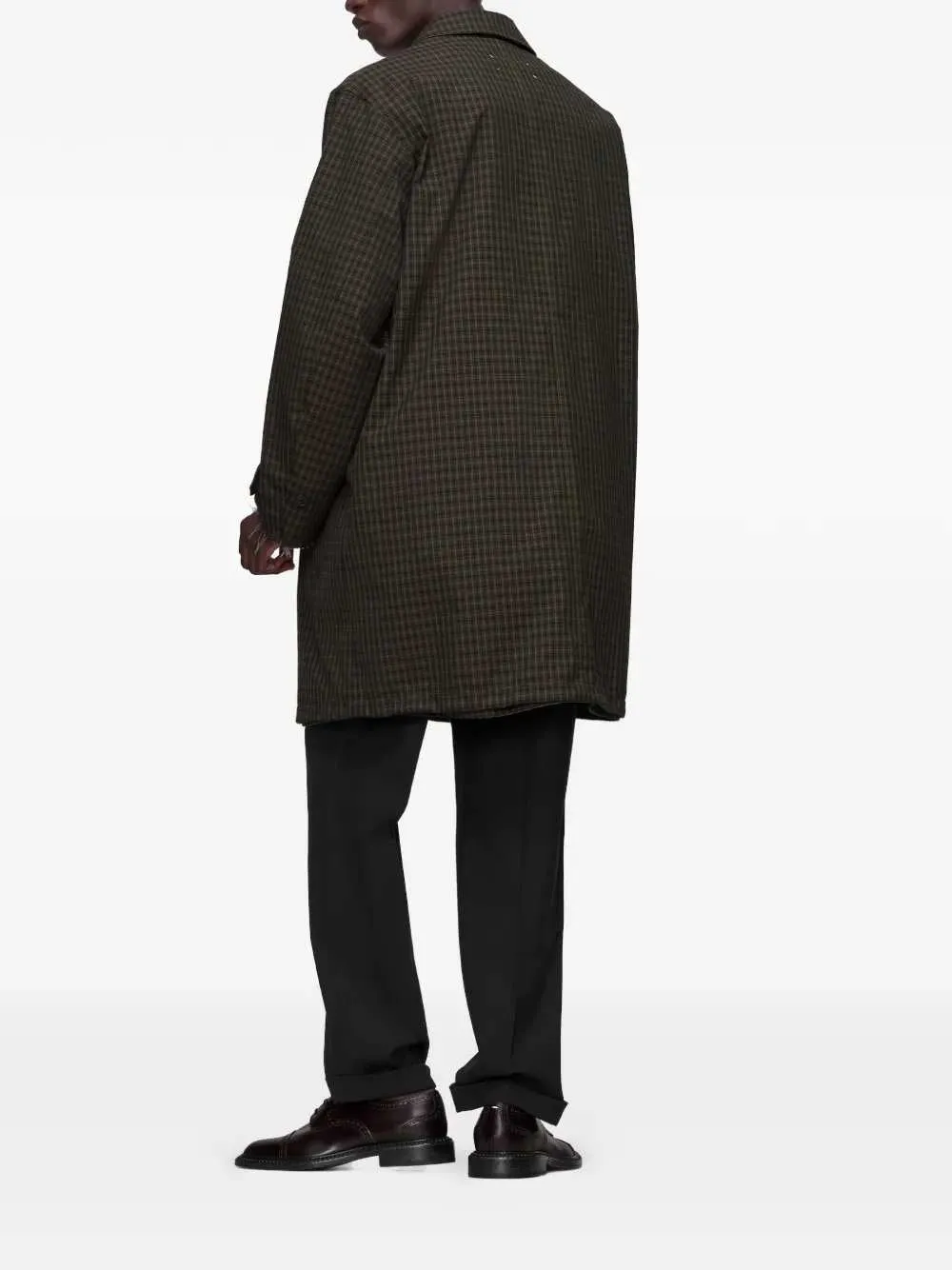 Buttoned Plaid Trench Coat sold by Wanan Luxury product image thumbnail 4