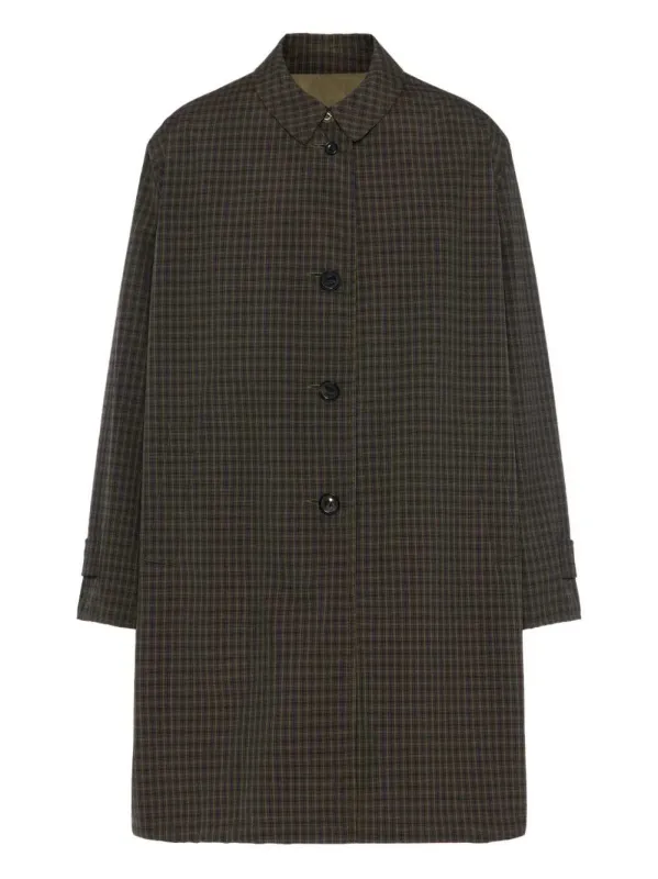 Buttoned Plaid Trench Coat sold by Wanan Luxury