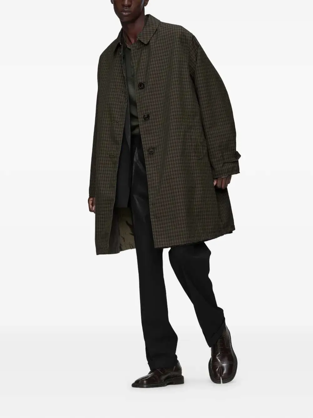 Buttoned Plaid Trench Coat sold by Wanan Luxury product image thumbnail 2
