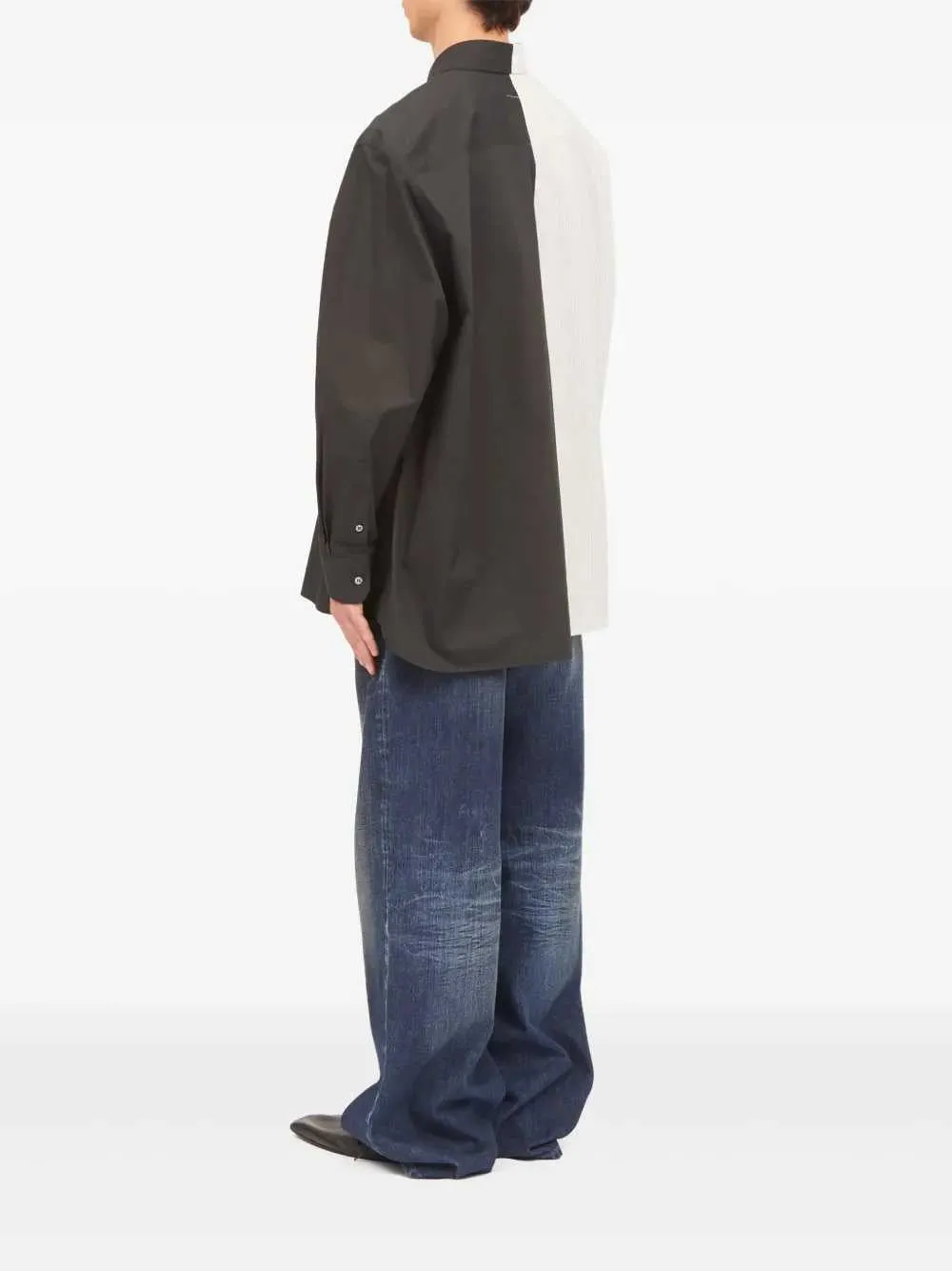 Two-Tone Long-Sleeved Shirt sold by Wanan Luxury product image thumbnail 5