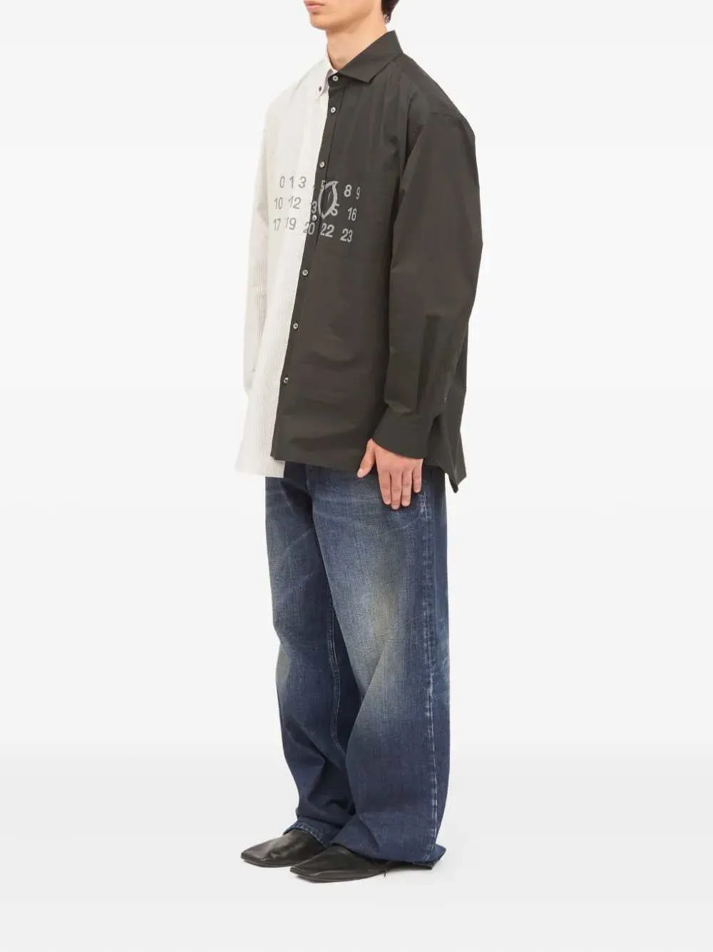 Two-Tone Long-Sleeved Shirt sold by Wanan Luxury product image thumbnail 3